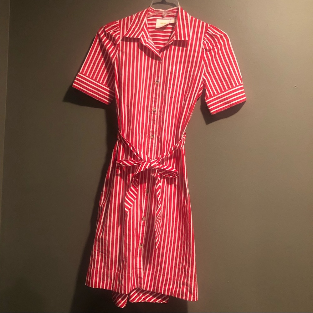 Anthropologie Red and White Striped Dress
